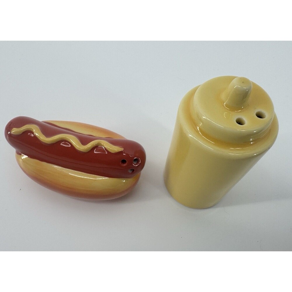 Hot Dog And Mustard Salt And Pepper Shakers Football Game Day Party Decor - Picture 4 of 4